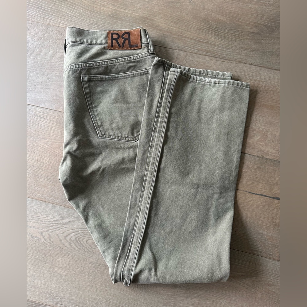 Ralph Lauren Double RL Slim Jeans in Olive Green